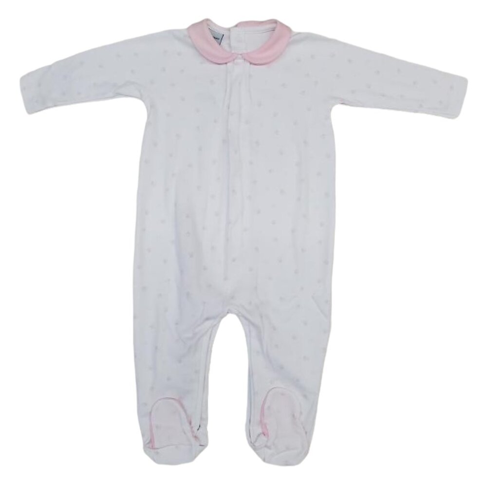 Babidu Huellas Peter Pan Collar Footie - Rose - NEW